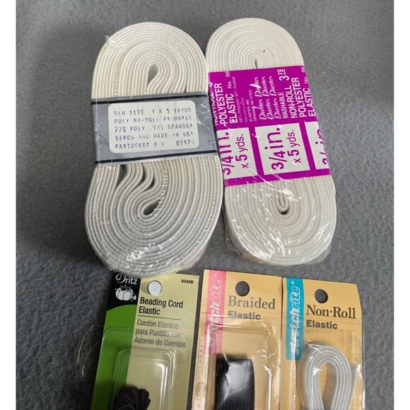 Elastic & Cord Assortment: Dritz Beading Cord Stretchrite Braided & Rubber for C - Picture 3 of 5
